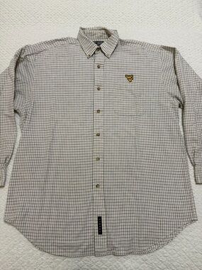 West Virginia University Logo Long Sleeve Button Down Shirt Men’s Size Large